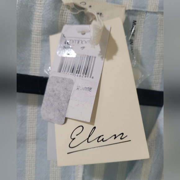 Sale NWT ELAN LINEN VISCOSE STRIPED TOP PEARL BUTTONS VNECK - Picture 4 of 7